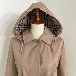 Burberry Mid Length Hooded Trench Coat